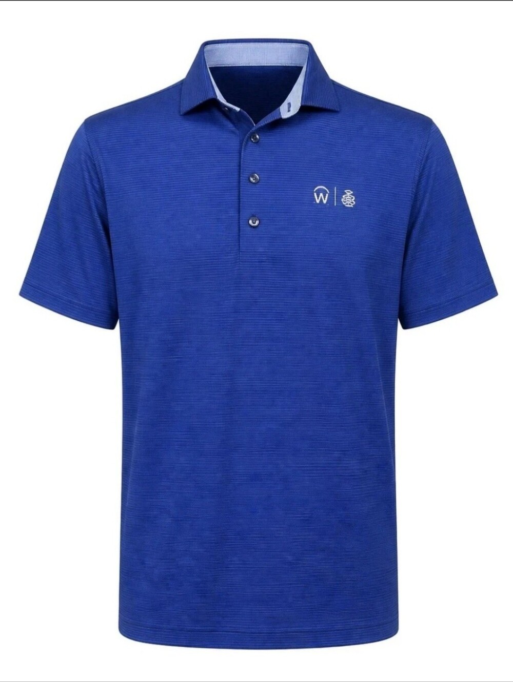 Greyson Polo Shirt Mens Medium Blue Striped Golf Performance Stretch Peru EUC